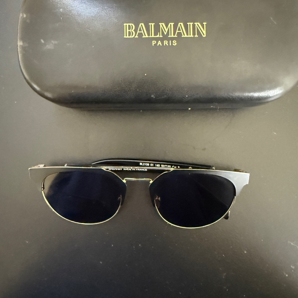 Balmain Black and Gold Sunglasses
